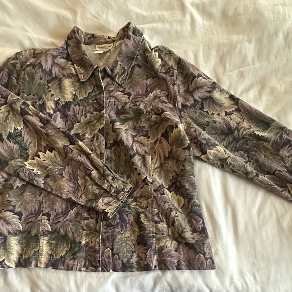 Coldwater Creek Quilted Leaf Print Jacket – XL